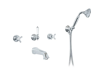 Сет для ванной с 5 отверстиями настенный монтаж белый Gentry Home Chopin Сет для ванной с 5 отверстиями настенный монтаж белый Gentry Home Chopin фабрика Gentry Home из Италии