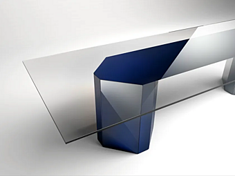 Прямоугольный стеклянный стол Gallotti&Radice Akim фабрика Gallotti & Radice из Италии