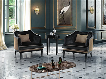 Кресло с подлокотниками из ткани GAIA KEOMA фабрика KEOMA из Италии