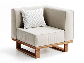 Угловое кресло с обитой спинкой из ткани Atmosphera 9 Zero PF.OUT.90.M1.BA000+PF.OUT.90.CA фабрика ATMOSPHERA из Италии