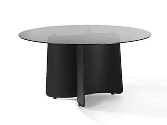 Круглый стол из кожи и стекла ENRICO PELLIZZONI Butterfly 2 фабрика ENRICO  PELLIZZONI из Италии