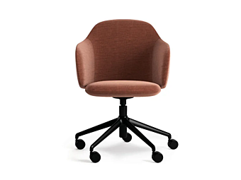 Кресло с тканевой обивкой и подлокотниками на колесах INNOVA Imbottiti Bloom C1 фабрика Innova Imbottiti из Италии