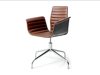 Кресло с кожаной обивкой и регулируемой высотой на 4-х спицах BROSS 1635 фабрика BROSS из Италии