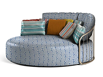 Двуспальный круглый садовый диван с тканевой обивкой FORMITALIA Charleston Out фабрика FORMITALIA из Италии