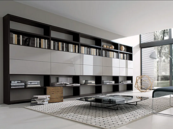 Книжный шкаф с ящиками из дерева MISURAEMME Crossing фабрика MisuraEmme из Италии