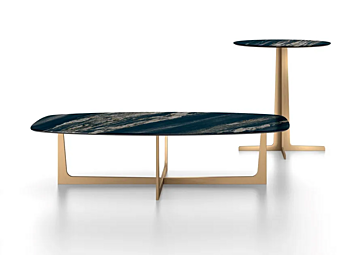 Низкий прямоугольный кофейный стол из мрамора F.lli ORSENIGO CROSS фабрика ORSENIGO из Италии