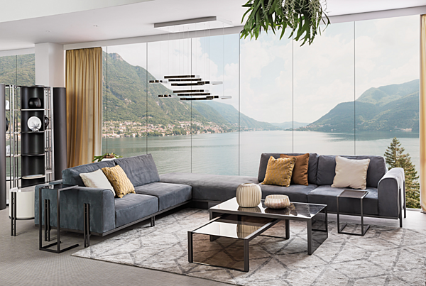 Угловой кожаный диван с обитой спинкой BIZZOTTO ITALIA Ikat 6085 фабрика Bizzotto Italia из Италии. Фото №5