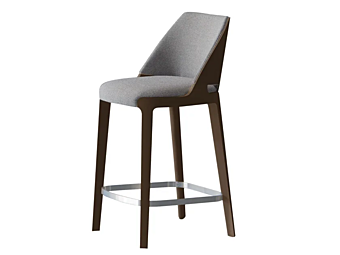 Барный стул с обитой спинкой из ткани и дерева POTOCCO Velis 942/SW фабрика POTOCCO из Италии