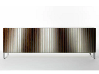 Деревянный боковой стол с дверцами из дерева Леон на белом основании Casamania & Horm Leon фабрика Casamania & HORM из Италии