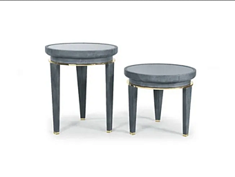 Круглый кофейный стол из кожи MARZORATI  Monte carlo фабрика MARZORATI из Италии