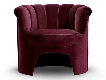 Кресло с подлокотниками из бархата BRABBU Hera фабрика BRABBU из Италии