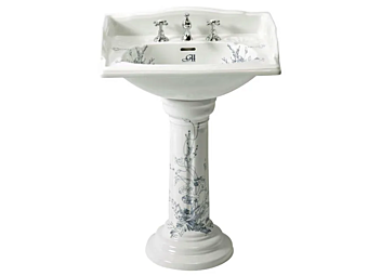 Педестальный умывальник из фарфора в викторианском стиле цвет синий Gentry Home фабрика Gentry Home из Италии