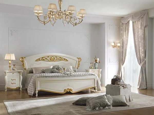 Двуспальная кровать из дерева с обитой спинкой CASA +39 LA FENICE 1301, 1303 фабрика CASA +39 из Италии. Фото №3