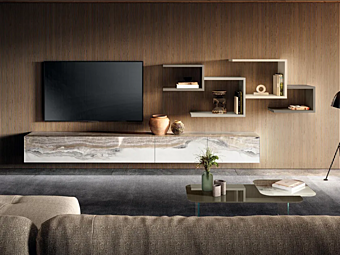 Настенный стеклянный шкаф для TV LAGO Lagolinea 2675 2675 Настенный стеклянный шкаф для TV LAGO Lagolinea 2675 2675 фабрика LAGO из Италии
