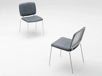 Кресло из алюминия с обитой спинкой PAOLA LENTI Nina B169A фабрика PAOLA LENTI из Италии