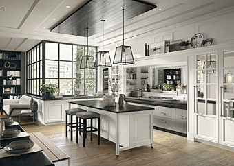 Современная кухня с островом и ручками из материалов MARCHI GROUP Bellagio