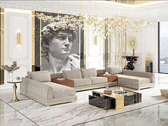 Угловой секционный диван из ткани KEOMA Zakira фабрика KEOMA из Италии