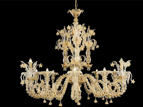 Люстра из муранского стекла ручной работы Sherazade MULTIFORME R0737-12-CK фабрика MULTIFORME из Италии. Фото №1