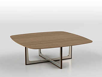 Низкий квадратный кофейный стол из дерева с перекрестной основой F.lli ORSENIGO CROSS фабрика ORSENIGO из Италии