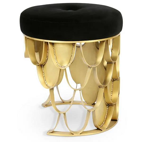 Низкий обитый табурет из ткани BRABBU Koi фабрика BRABBU из Италии. Фото №4