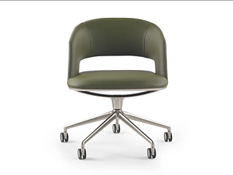 Кожаное офисное кресло с 5-лучевой основой и колесами FLEXFORM Alma 29813 фабрика FLEXFORM из Италии