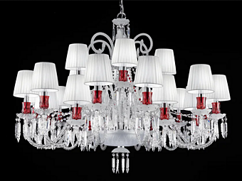Кристаллическая люстра Imperial Charm с цветным абажуром Euroluce Lampadari L24 Кристаллическая люстра Imperial Charm с цветным абажуром Euroluce Lampadari L24 фабрика EUROLUCE LAMPADARi из Италии