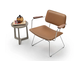 Кресло с подлокотниками из кожаной обивки FLEXFORM Echoes S H фабрика FLEXFORM из Италии