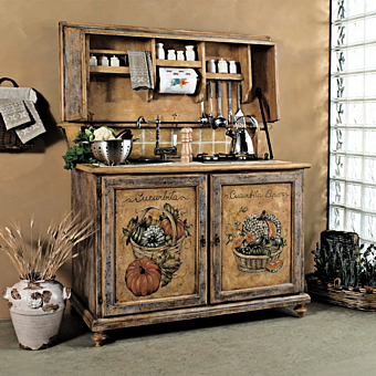 Кухня из массива дерева с ручками Interiors Italia Hideaway AQ437 фабрика Interiors Italia из Италии