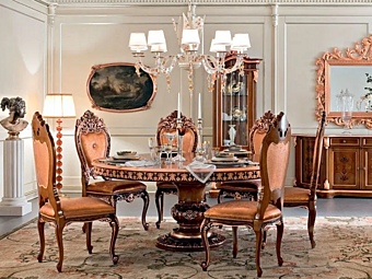 Круглый стол для гостиной из дерева с барочной отделкой MODENESE GASTONE 13142 фабрика MODENESE GASTONE из Италии