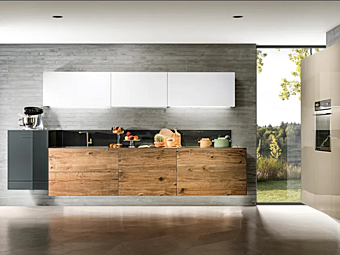 Настенная кухня из дерева Wildwood LAGO Linear 36E8 Настенная кухня из дерева Wildwood LAGO Linear 36E8 фабрика LAGO из Италии