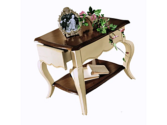 Прямоугольный кофейный столик из массива дерева с ящиком Interiors Italia PR608 фабрика Interiors Italia из Италии