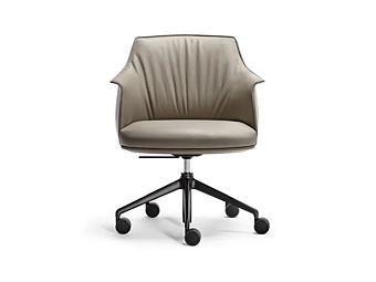 Кресло с мягкой спинкой из кожи POLTRONA FRAU Archibald Task фабрика POLTRONA FRAU из Италии