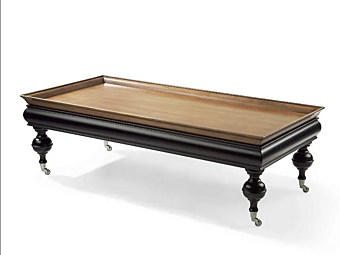 Прямоугольный журнальный стол из массива дерева с колесиками MARIONI THOR 02071