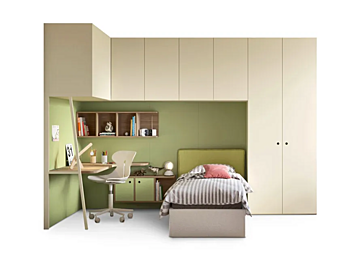 Угловой детский шкаф-купе из дерева NIDI Bridge фабрика nidi из Италии