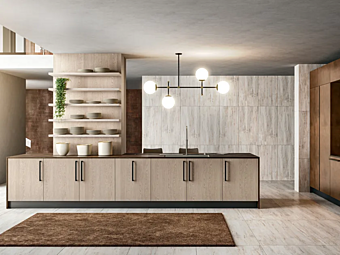 Кухня с встроенной мебелью из дерева LUBE CUCINE Clover 05 фабрика LUBE CUCINE из Италии