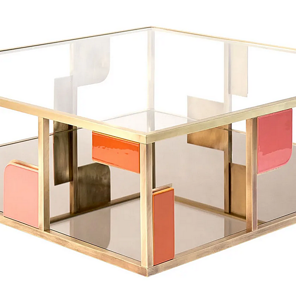 Журнальный столик квадратной формы из латуни MARIONI Sunset 02917 фабрика MARIONI из Италии. Фото №4