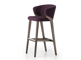 Стул с мягкой спинкой и подставкой для ног из ткани BROSS NORA 1532 фабрика BROSS из Италии