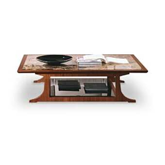 Прямоугольный кофейный стол из натурального ореха Каналетто с мраморной столешницей Emperador CARPANELLI Desyo TL52 фабрика CARPANELLI из Италии