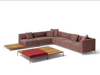 Секционный садовый диван с тканевой обивкой и съемным чехлом CASSINA Mex Hi Outdoor фабрика CASSINA из Италии