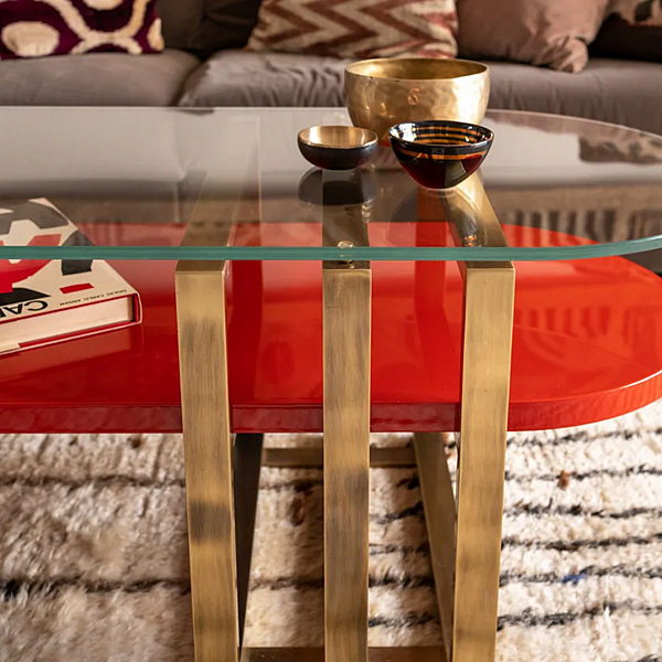 Низкий деревянный журнальный столик овальной формы из коллекции Palm MARIONI 02960 фабрика MARIONI из Италии. Фото №6