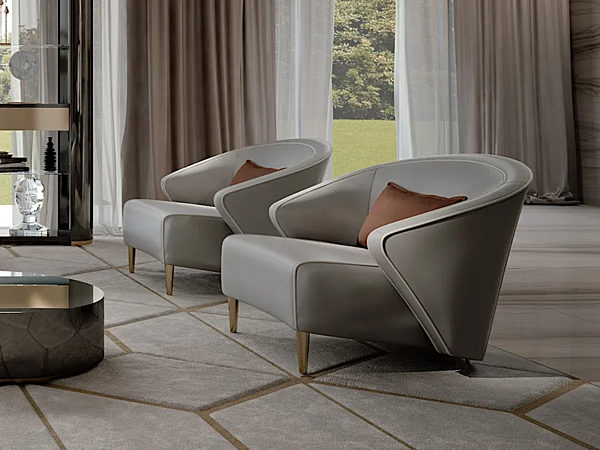 Кресло с подлокотниками из ткани BIZZOTTO ITALIA Wave 6061 фабрика Bizzotto Italia из Италии. Фото №3