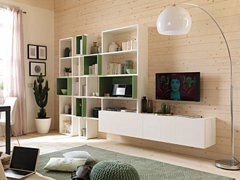 Деревянная книжная полка с местом для хранения MORETTI COMPACT LV102 Деревянная книжная полка с местом для хранения MORETTI COMPACT LV102 фабрика MORETTI COMPACT из Италии
