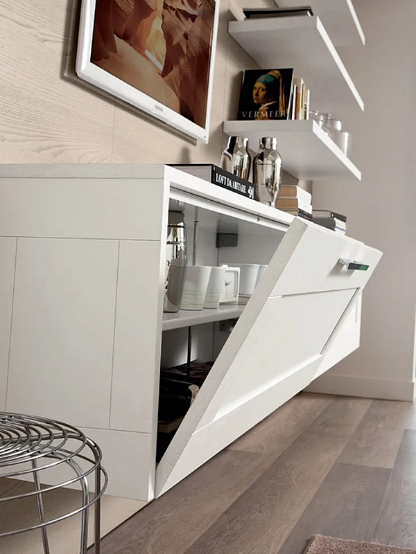 Настенный шкаф для хранения угля из ясеня LUBE CUCINE WALL Gallery 08 фабрика LUBE CUCINE из Италии. Фото №3