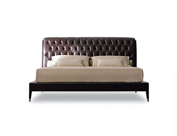 Двуспальная кровать с обитой спинкой из кожи OPERA CONTEMPORARY Iris CLASSIC 42400 фабрика OPERA CONTEMPORARY из Италии. Фото №1