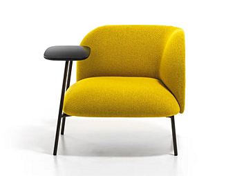 Угловое кресло с тканевой обивкой и встроенной подставкой для журналов BROSS SIT 2100 фабрика BROSS из Италии