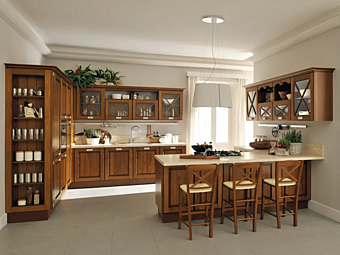 Кухня из массива дерева с островом LUBE CUCINE Agnese