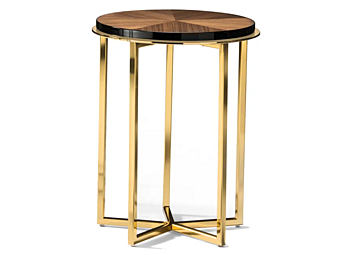 Высокий боковой столик из ореха и металла Black Tie Elliot Plus фабрика Black Tie из Италии