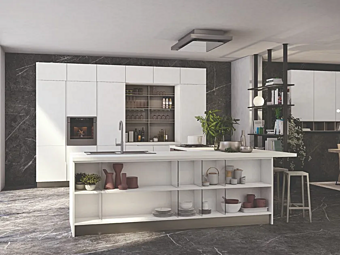 Кухня с островом из материала LUBE CUCINE Luna