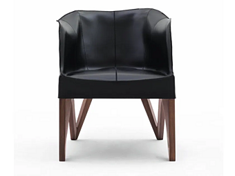 Кресло с кожаной обивкой и подлокотниками GIORGETTI MOBIUS фабрика GIORGETTI из Италии