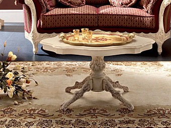 Овальный низкий кофейный столик для гостиной из дерева MODENESE GASTONE  13651 фабрика MODENESE GASTONE из Италии